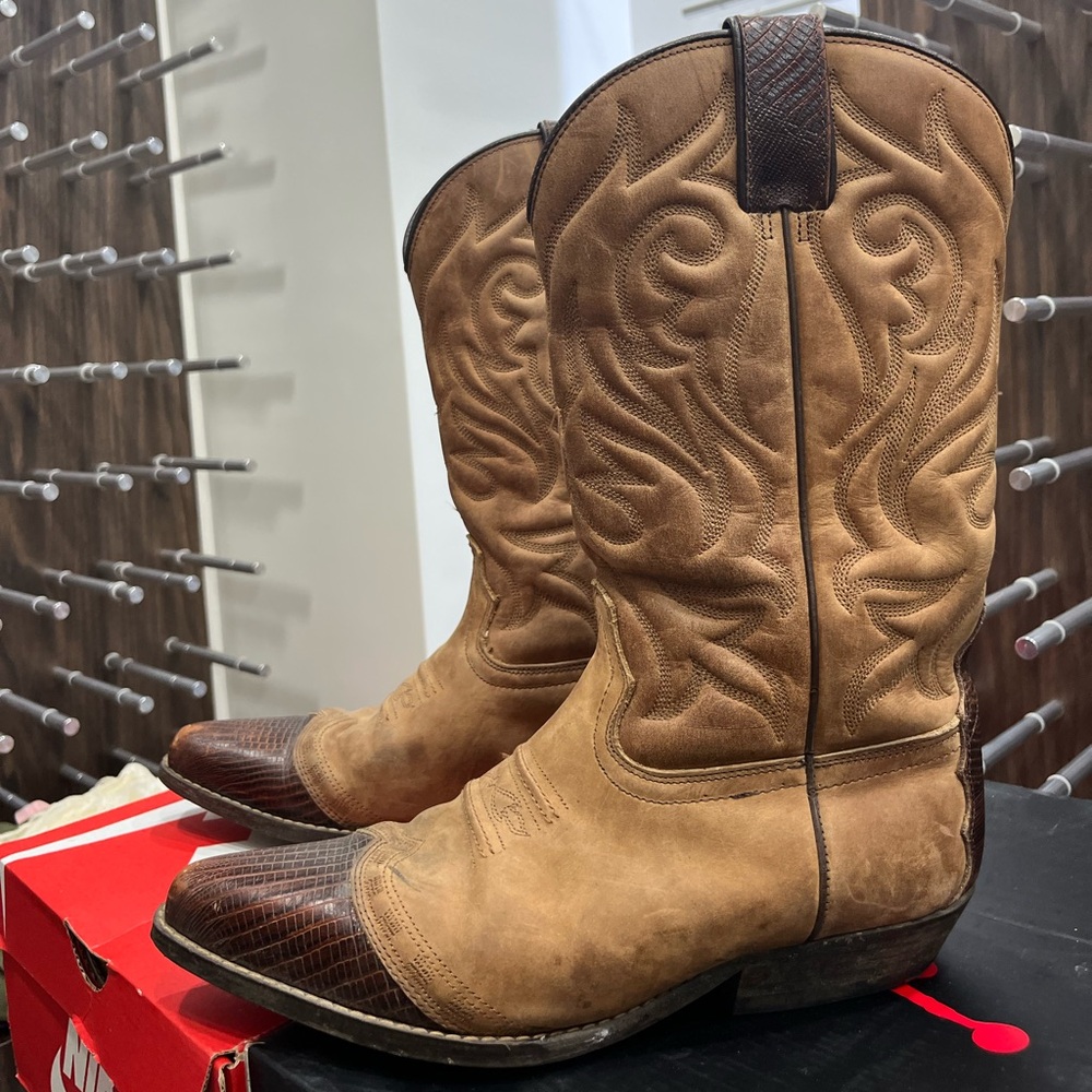 Joe Sanchez Two-Tone Leather Cowboy Boots – Made in Spain